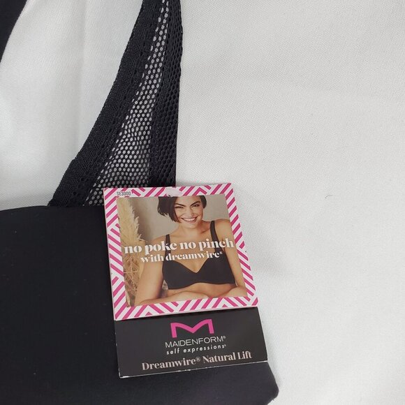 Maidenform Dreamwire Natural Lift Bra 40D Black No Poke No Pinch SE3000 - Picture 6 of 8